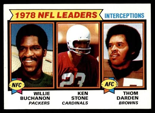 Amazon Com 1979 Topps 5 Interception Leaders Willie Buchanon Ken Stone Thom Darden Packers Cardinals Browns Football Card Nm Packers Cardinals Browns Collectibles Fine Art