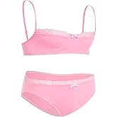 ABAFIP Men's Lingerie Sissy Bra Panties set Floral Lace Trim Crossdressing Sexy Outfits Underwear