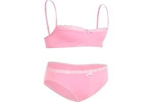 ABAFIP Men's Sissy Bra Floral Lace Panties set Crossdressing Outfits Bowknot Bikini Briefs Underwear Clothes