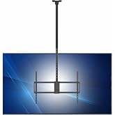 VIVO Black TV Ceiling Mount for 50 to 100 inch Screens, MOUNT-VC100-5 | Full Swivel, Telescoping Height Adjustment, 5.5ft Extension Pole, For Pitched/Vaulted Roof, Max VESA 800x600mm, Holds 176 lbs