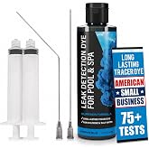 Pool Leak Detection Dye Kit for Inground Above Ground Pools Spa &amp; Hot Tub | 75+ Tests, 2 Metal Applicators &mdash; Long-Lasting Tracer Dye Easily Finds Leaks in Chlorine &amp; Saltwater Pools, 8 OZ Vibrant Blue