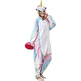 Unicorn Onesie Adult, Unisex Animal Cosplay Pajamas, Christmas and Halloween Costume