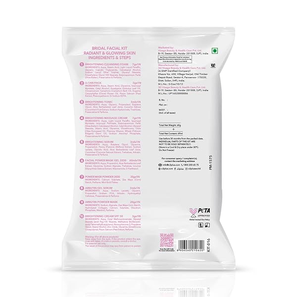 O3+ BRIDAL FACIAL KIT FOR RADIANT & GLOWING SKIN – SUITABLE FOR ALL SKIN TYPES (120G, SINGLE USE)
