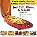 Red Copper Double-Coated 5 Minute Chef Electric Cooker by BulbHead, Includes Spatula and Recipe Guide