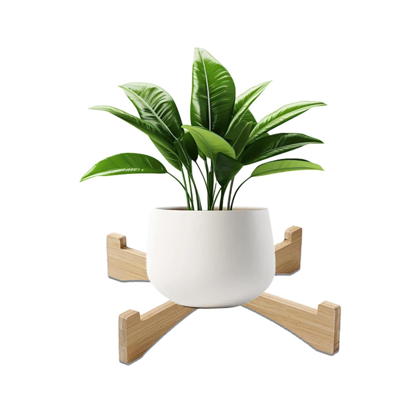INCAUCA Single Wood Plant Stand Indoor, Small Modern Wooden Plant Stool Fit for 8 Inch Pot, Decorative Flower Pot Stand Risers Holder for Desk Outdoor Table Top Desktop Decor