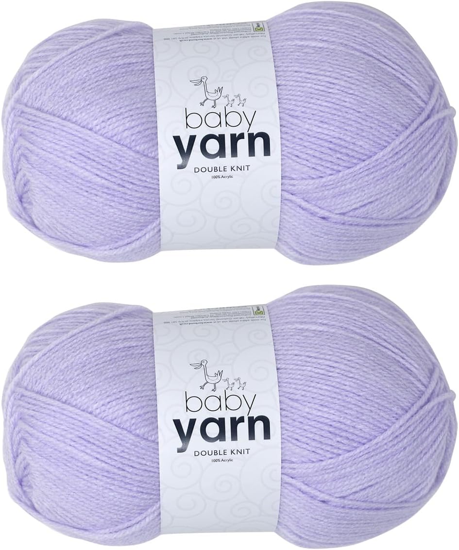 Korbond Baby Yarn Lilac 2 x 100g Double Knit Acrylic Wool DK