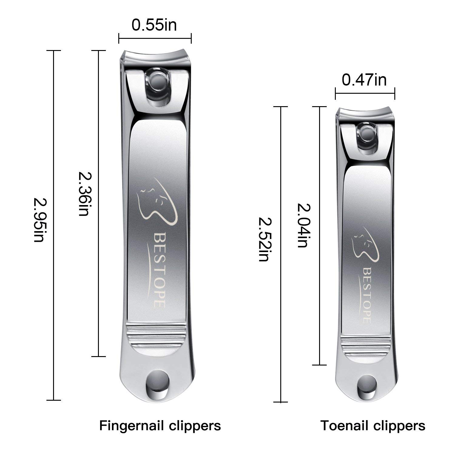 BESTOPE Nail Clipper Set Sharp Fingernail Clippers Toenail Clippers Nail Cutter Stainless Steel Sturdy Nail Trimmer for Men and Women: Beauty
