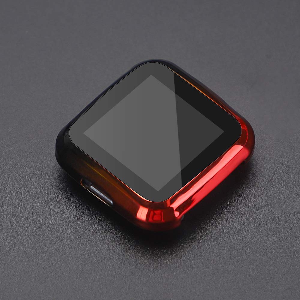 NANW 2-Pack Screen Protector Case Compatible with Fitbit Versa (Not for Versa 2), Soft TPU Gradient Color Case Cover All Around Protective Bumper Shell for Versa Watch Only