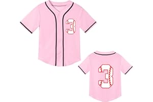 Icibgds Toddler Baby 3rd Birthday Boy Shirt Girls 4th Birthday Jersey Cute V-Neck Button Tees Birthday Gifts for Kids