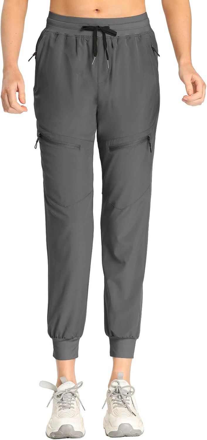M MAROAUT Women’s Cargo Hiking Pants Lightweight Joggers Quick Dry Water Resistant Outdoor UPF 50+ with Zipper Pockets: Clothing