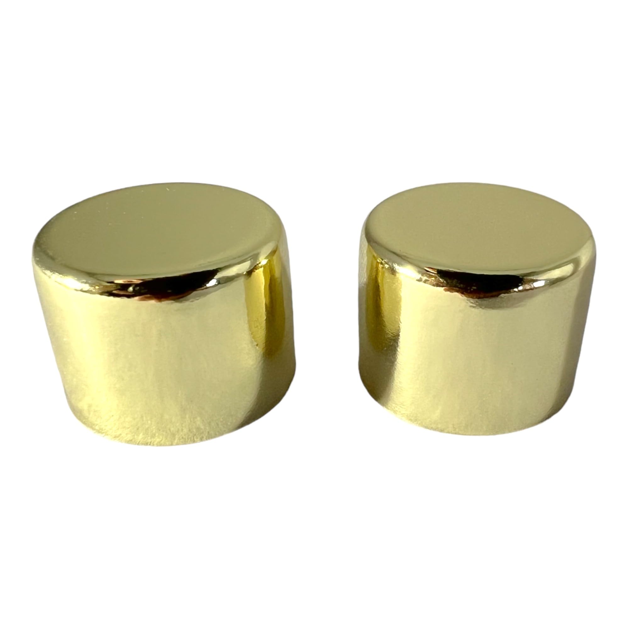 EVOGES Polished Brass Dimmer Knobs – Pack of 2, Ø21.7mm x 15.8mm, Universal Replacement, 6mm D-Spindle