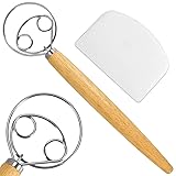 Aunly Danish dough whisk with Scrapper - 13 Inch