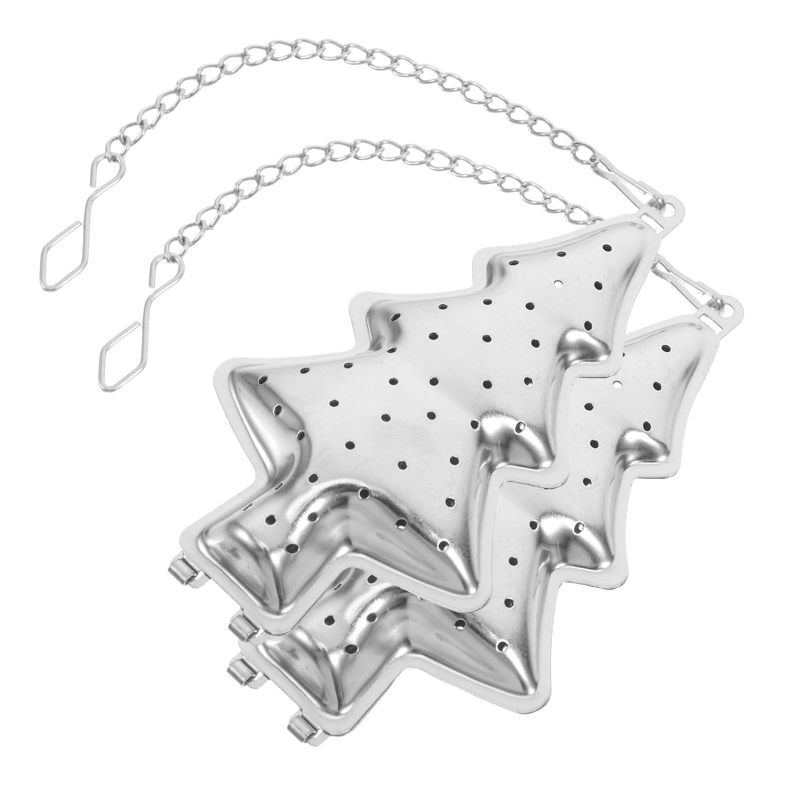 Hemoton Pack of 2 Stainless Steel Tea Strainer Loose Leaf Tea Infusion Christmas Tree Shape Tea Filter Strainer Coffee Strainer for Home Office Cafe Shop