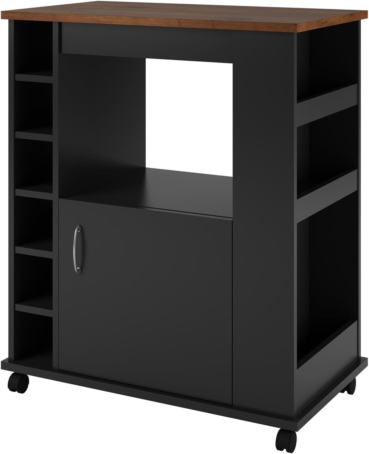 Ameriwood Home Williams Kitchen Cart, Black - Kitchen Islands & Carts