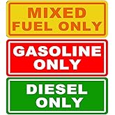 12 Pcs丨Mixed Fuel Only 丨Diesel Only 丨Gasoline Only Stickers for Fuel Tank, Vinyl Waterproof and Sunburn Resistant Diesel Gasoline Mixed Fuel Decals - 4 Labels of Each Type (5.5x2.5 inch),12 Labels
