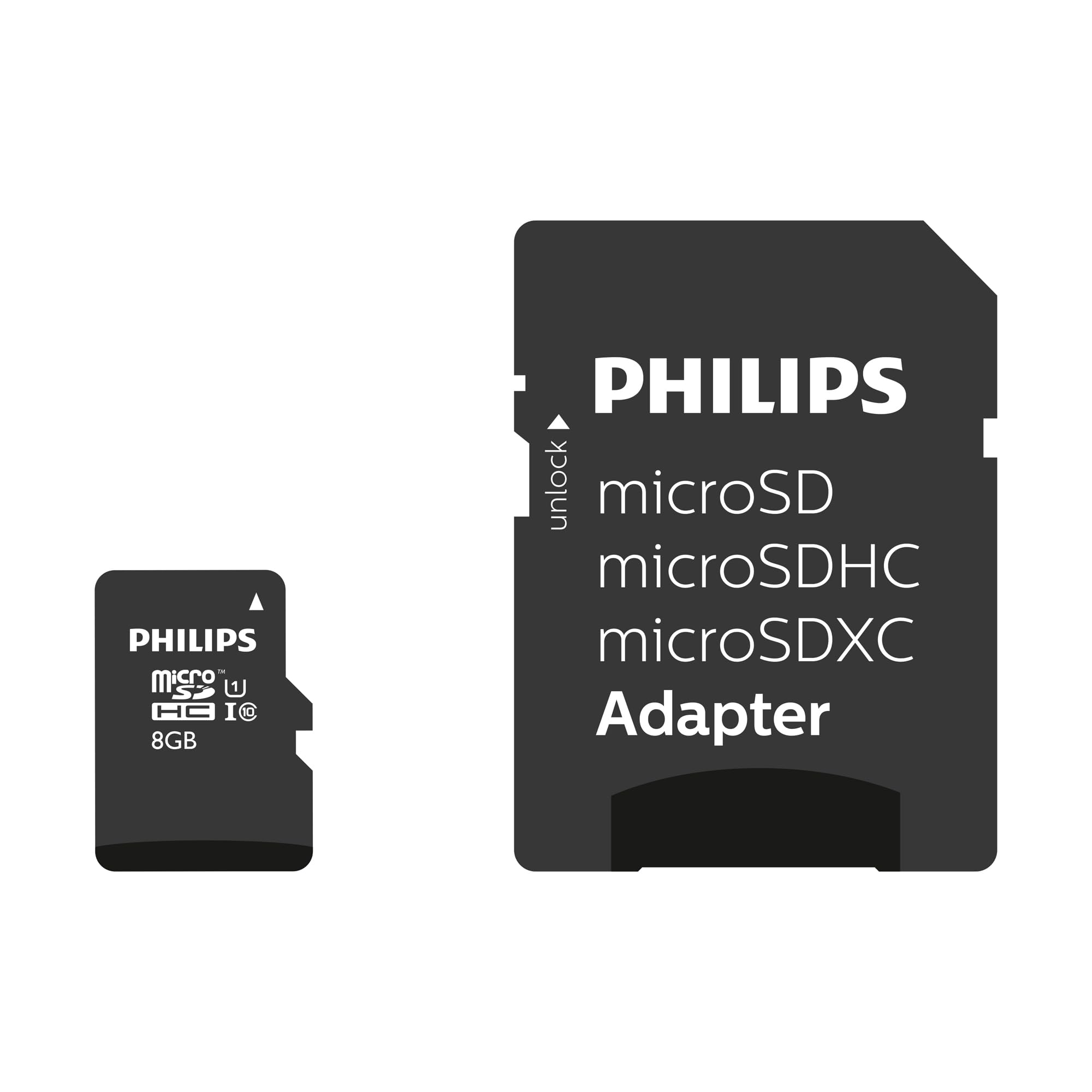 Philips Micro SDHC 8 GB Class 10 Memory Card with Adapter — image 1