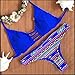 Sexybody Printing Push Up Top & Triangle Bottom Women Swimwear Bikini Blue-Colorful Small