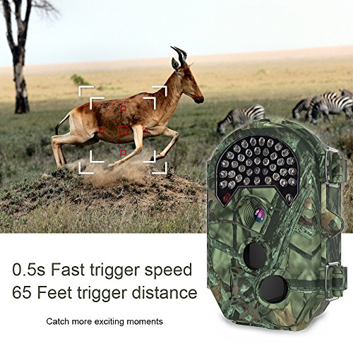 Trail Camera,THZY Waterproof 16MP 1080P HD Game Hunting Camera with Sound 120° Wide Angle Lens 0.5s Trigger Speed 38 Pcs 940nm IR LEDs No Glow Black Infrared Night Version up to 20M/65FT for Hunting - Thumbnail 3