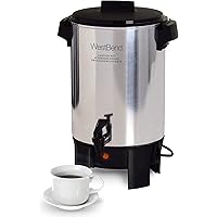 West Bend Highly Polished Aluminum Party Perk Coffee Urn Features Automatic Temperature Control Large Capacity with…