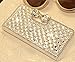 Luxury 3D Fashion Bling Diamond Bow PU Flip Wallet Leather Case Cover For Smart Mobile Phones (ZTE ZMax Z970 , White )