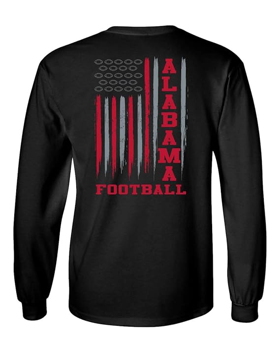 Buy Alabama Football Flag Unisex Long Sleeve ShirtBlack4xl at Amazon.in