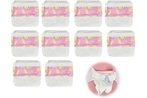Baby Doll Diapers - 10 Pack Reborn Dolls Diapers Refill,16-24 Inch Baby Doll Accessories Dipaers Reusable for Kids Role-Playi