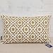 Decorative Pillow Cover Golden Palm 12x20 Lumbar Pillow Cushion Cover Oil Yellow Trellis Mina Throw Pillow Case Dark Mustard Yellow/Ochre Gold Color 1 pc Cotton Canvas 30x50cm