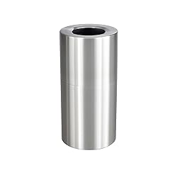 Safco Open-Top Modern Trash Can, Aluminum, 20