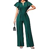 sexycherry Formal Jumpsuit for Women Dressy Elegant Long Straight Pants Jumpsuits for Party Club with Zipper