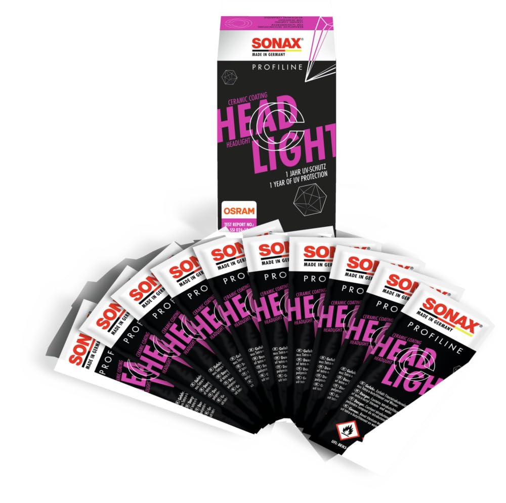 SONAX PROFILINE Headlight Ceramic Coating (10 x 5 ml) Long-term ceramic sealing for plastic headlamps | Art-Nr. 02765410