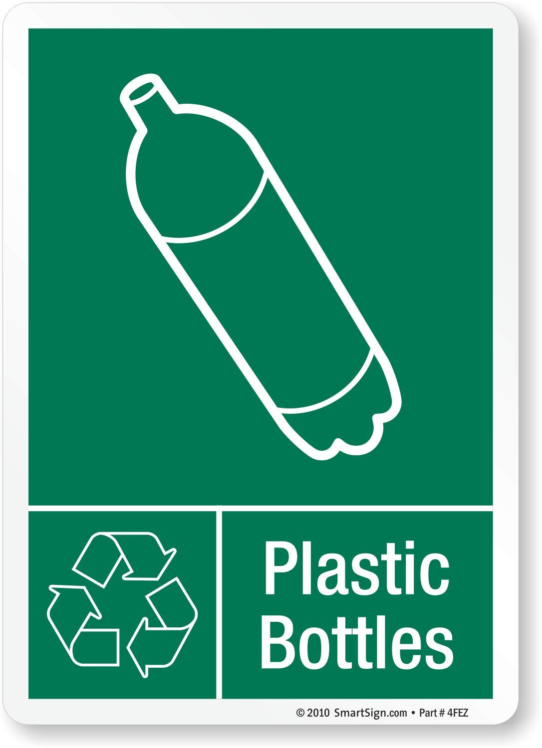 SmartSign "Plastic Bottles" Recycling Label 5" x 7