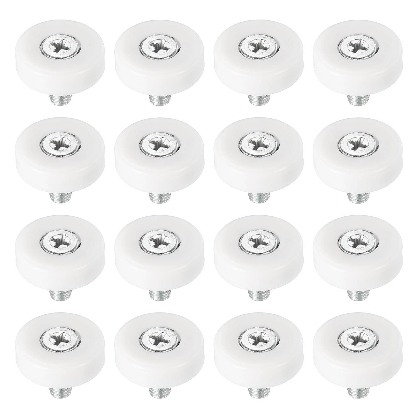 PATIKIL 22mm Drawer Rollers, 16 Plastic Drawer Pulley Replacement Wheels Bearing Small Pulley