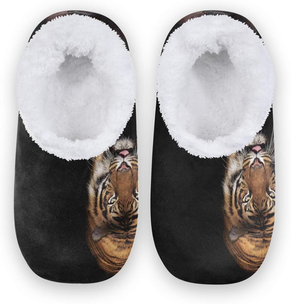 Rxyy Action African Tiger Black Slippers for Women and Men, Womens