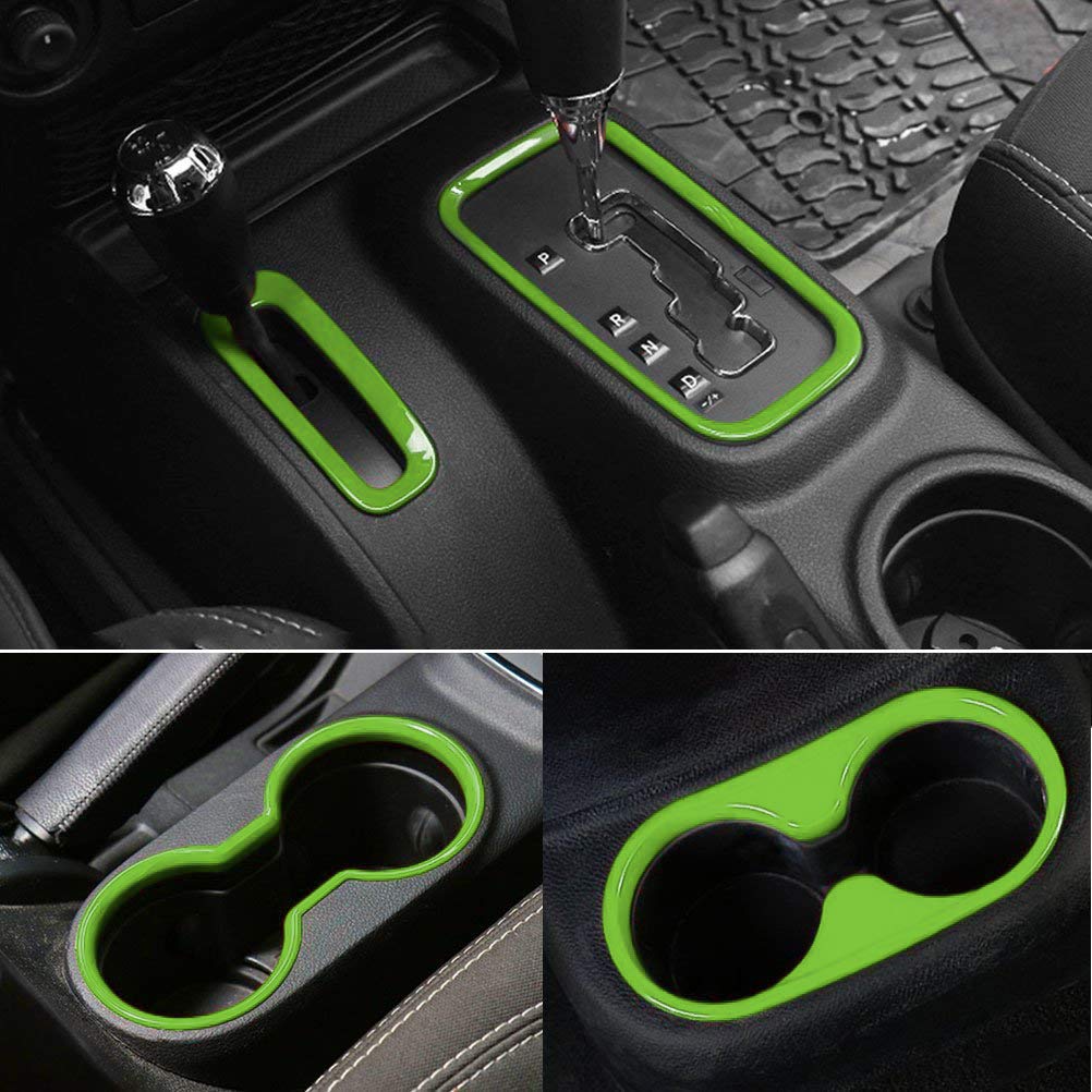Photo 1 of E-cowlboy 4PCS Interior Accessories Decoration Cover Trim Kit for Jeep Wrangler JK JKU 2011-2018 4-Door (Green)