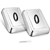 Leonyo 13" x 9" Rectangular Basting Cover Set of 2, Stainless Steel Heavy Duty Metal Cheese Melting Dome Lid for Outdoor & In