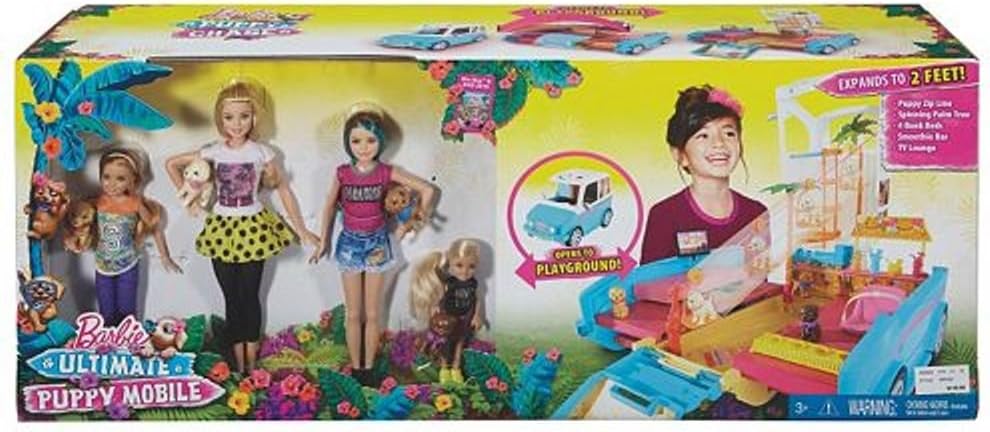 barbie ultimate puppy mobile with 4 dolls