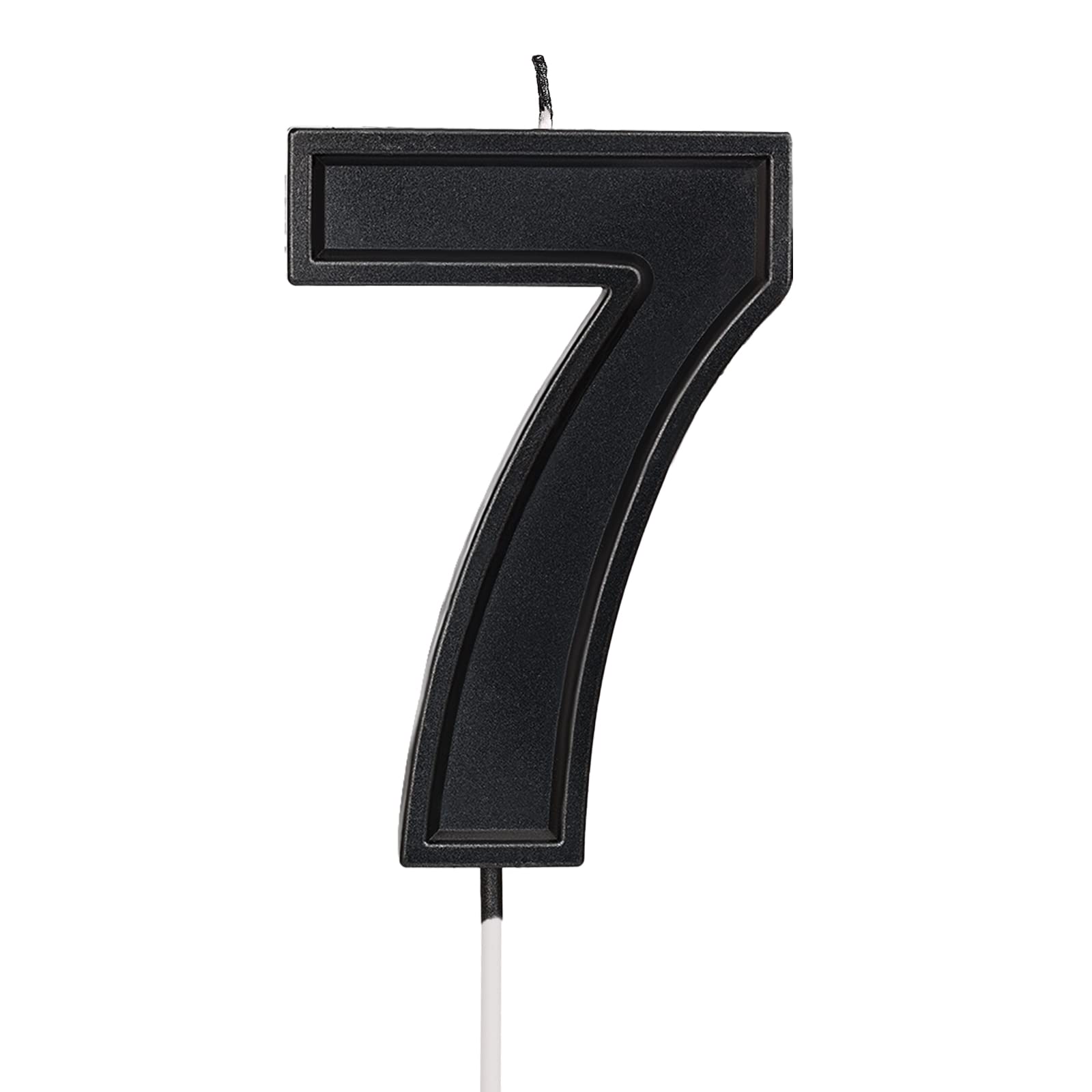 LUTER 3.94 Inches Oversized Birthday Candles Black Birthday Cake Candles Number Candles Cake Topper Decoration for Wedding Party Kids Adults, Number 7