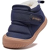 Baby Winter Snow Boots for Toddlers 1-3 Years Anti-Slip Outdoor Booties with Plush Faux Fur Lining, Lightweight & Warm for Boys & Girls