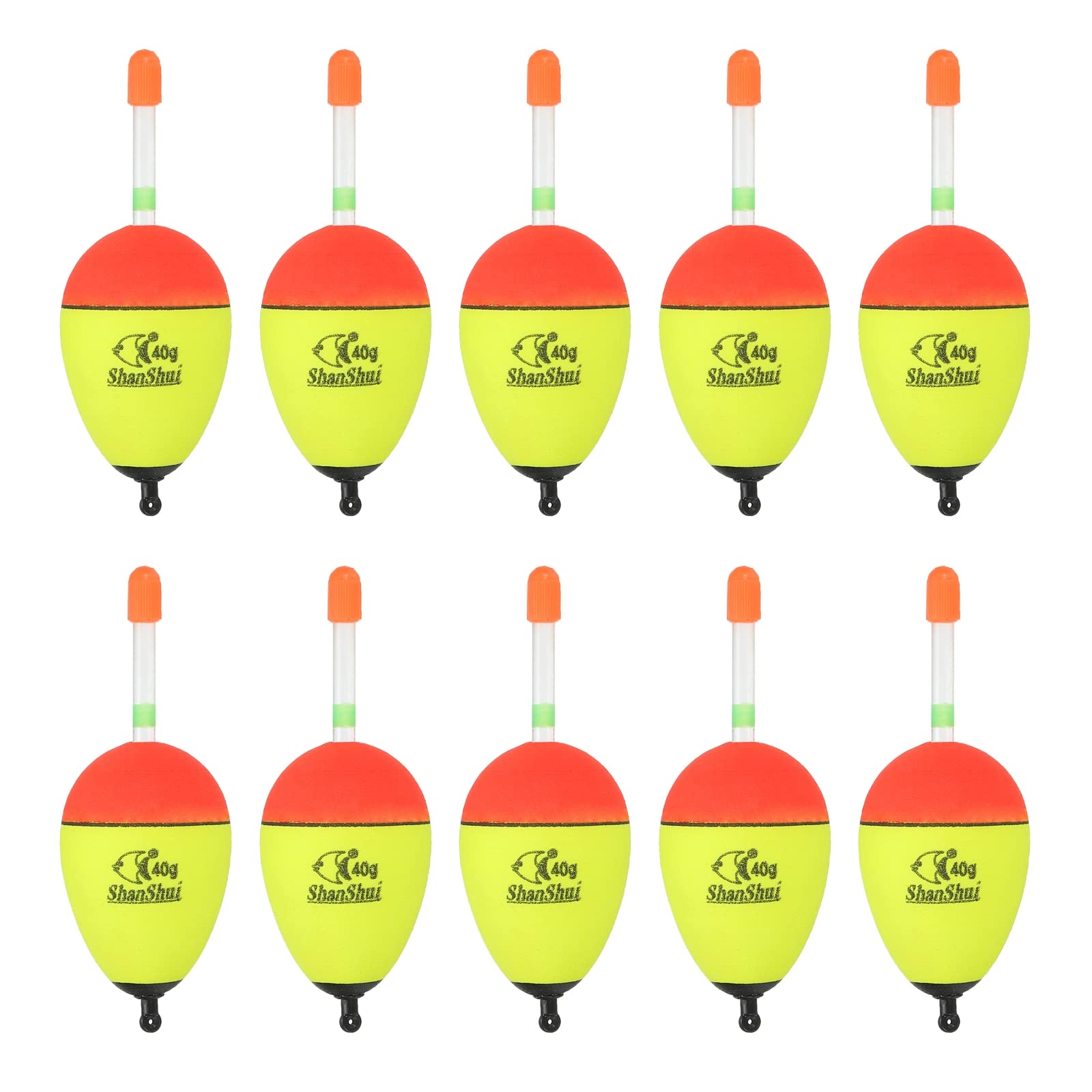 PATIKIL 1.4oz Fishing Bobbers, 10 Pack EVA Fishing Float for Saltwater Freshwater Fishing, Yellow