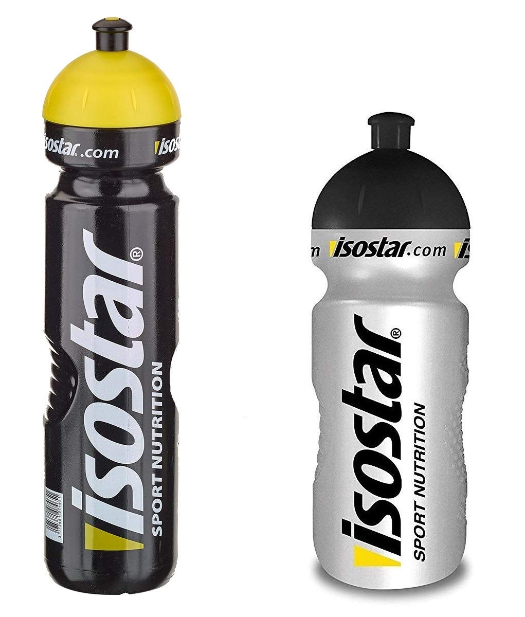 Isostar Sport water bottle 500-650 ml + 1000 ml - BPA-free - Water bottle for running, cycling, gym, hiking - Practical and leak-proof push & pull closure
