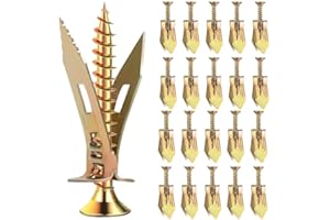 SOPAMI 100 PCS Drywall Self Drilling Anchors with Screws Kit,50 PCS Sheetrock Anchors (0.47X1.18inch) and 50 PCS Screws, Eliminating The Need for Drilling or Punching Holes in The Wall