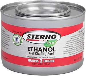 Sterno - Ethanol Gel Chafing Fuel/ Burns for 2 Hours/ Entertainment Cooking/ Camping/ Catering/ Biodegradable - GRA Endorsed (Pack of 6)