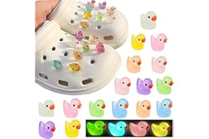 16PCS Resin Duck Shoe Decoration Charms ,Glow in The Dark Duck Shoe Accessories for Clog Sandals,Cute Cartoon Shoe Charms for