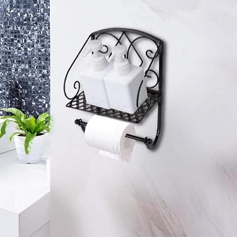 Amazon Co Jp Longjuan C 紙巻器 ホーム浴室のトイレットペーパー収納棚レトロな紙タオルストレージラッククリエイティブアイアントイレロール紙ホルダー トイレットペーパーホル ホーム キッチン