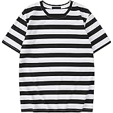 Lars Amadeus Striped T-Shirt for Men's Short Sleeve Crew Neck Casual Stripes T Shirt