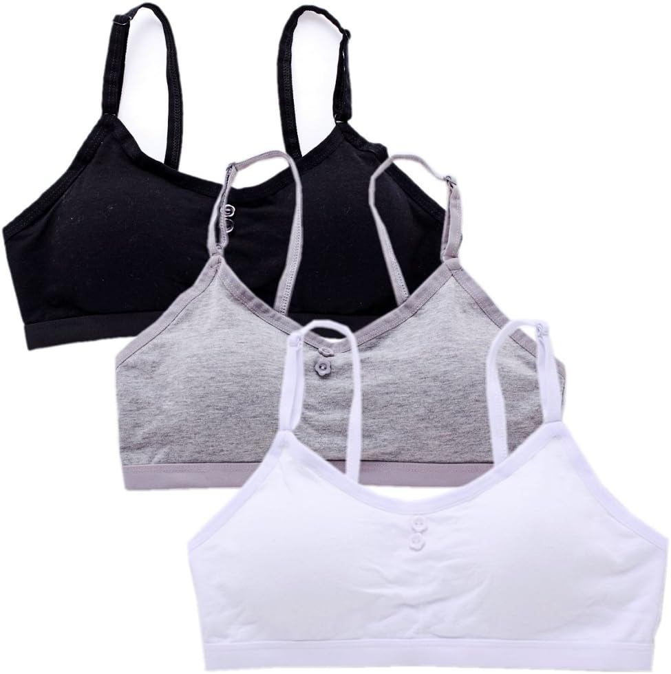 VeaRin Girl's Adjustable Seamless Cami Bra with Removable Pad,Back Hook Clasp Closure