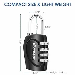 GIVERARE 2 Pack Combination Lock, 4-Digit Padlock