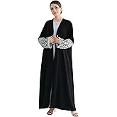Women Abaya Muslim Prayer Dress Embroidered Sleeves Cardigan Kaftan Islamic Dubai Robe Casual Modest Abaya Dress