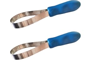 AiliStar Stainless Steel Horse Curry Comb Horse Brushes for Grooming Curry Comb for Dogs Dual-Sided Shedding Blade Tool for Dogs 2 Pack Blue One Roll