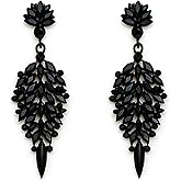 Black Dangle Earrings for Women - Elegant Drop Earrings Crystal Teardrop,Wedding Party Jewelry Gifts for Her